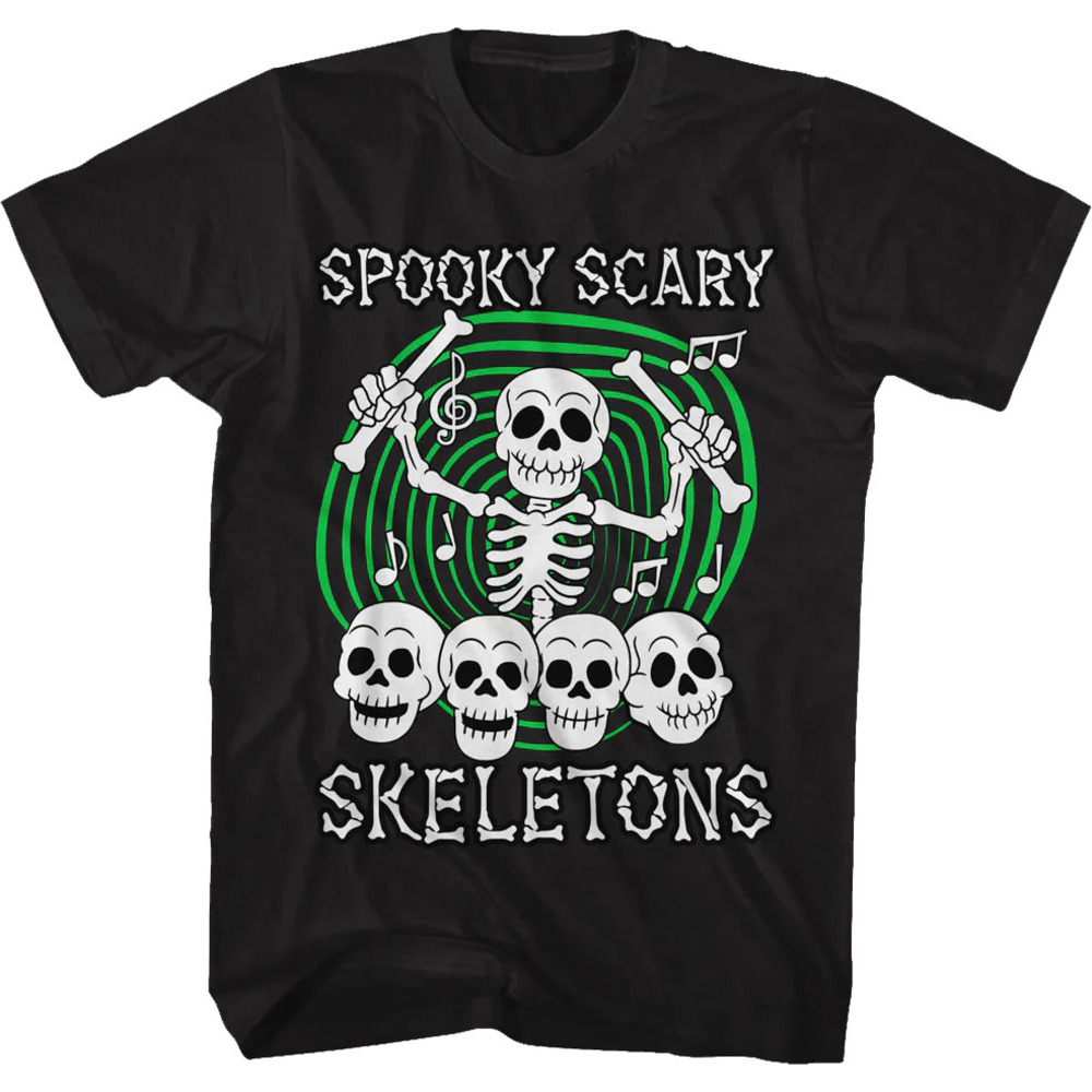Skull Drummer Spooky Scary Skeletons Tshirt